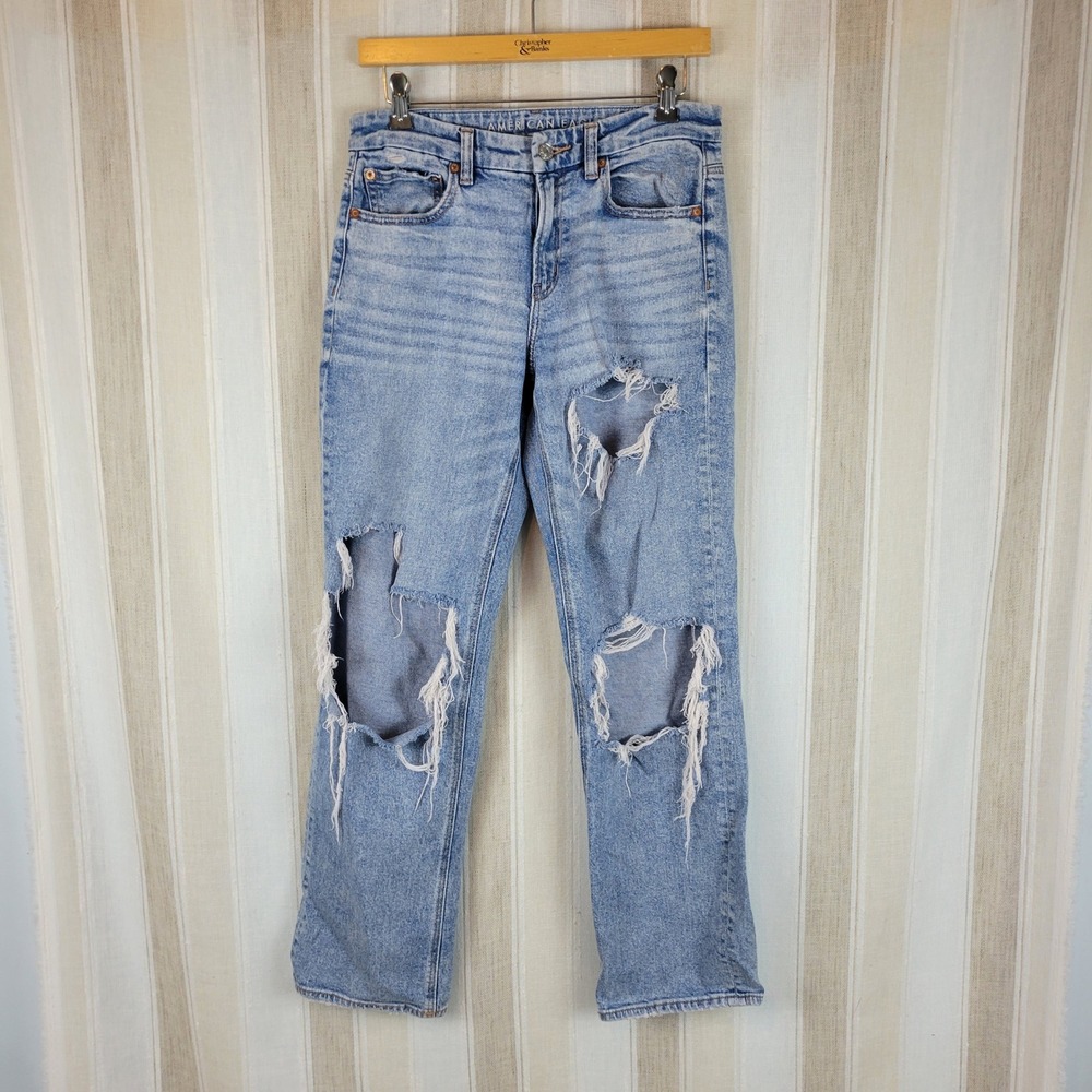 American‎ Eagle Stretch Real Good  Curvy Straight Jeans Blue Size 6